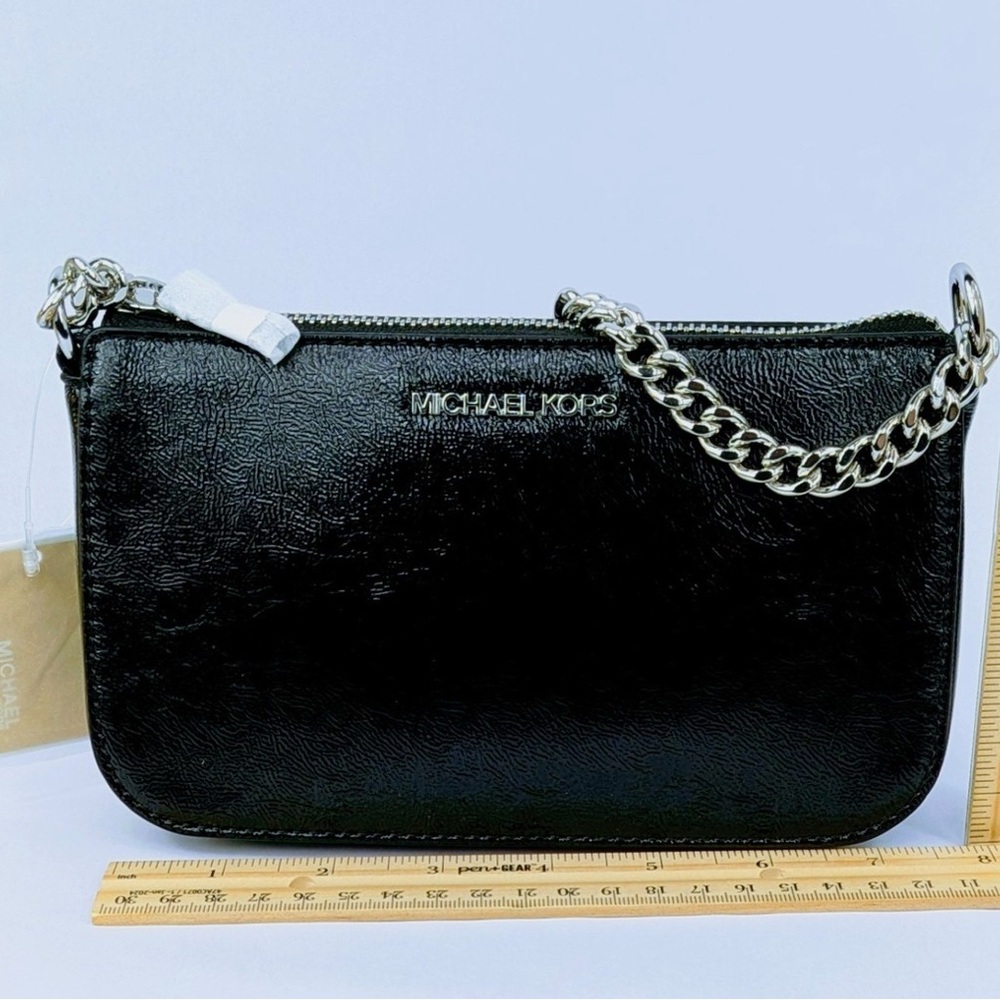 Michael Kors Black Chain Shoulder Bag Pouchette sm Jet set - Picture 2 of 8